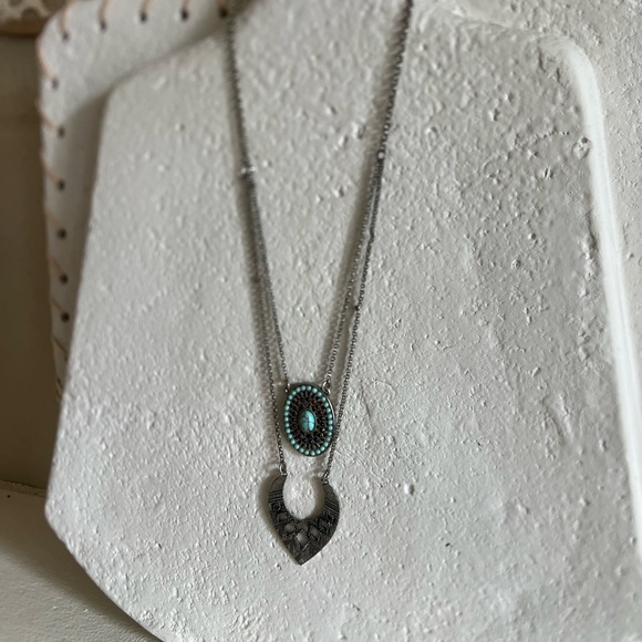 Lucky Brand Jewelry - LUCKY Boho Silver tone Necklace Double Strand Lobster Claw Layered